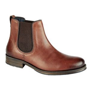 Roamers Mens Leather Conker Twin Gusset Ankle Boots / Conker Brown